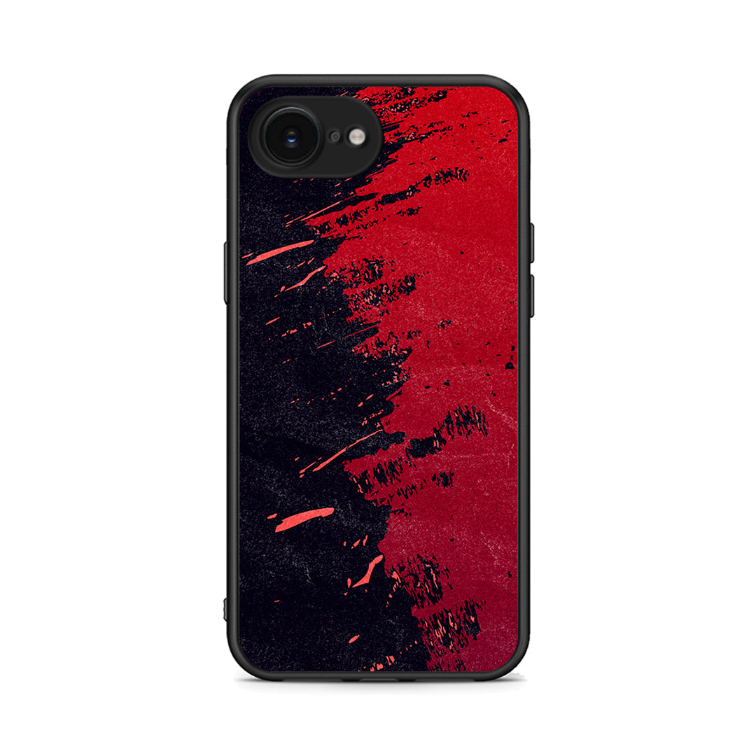 iPhone 16e Red Paint Θήκη Αγίου Βαλεντίνου από τη Smartfits με σχέδιο στο πίσω μέρος και μαύρο περίβλημα | Smartphone case with colorful back and black bezels by Smartfits