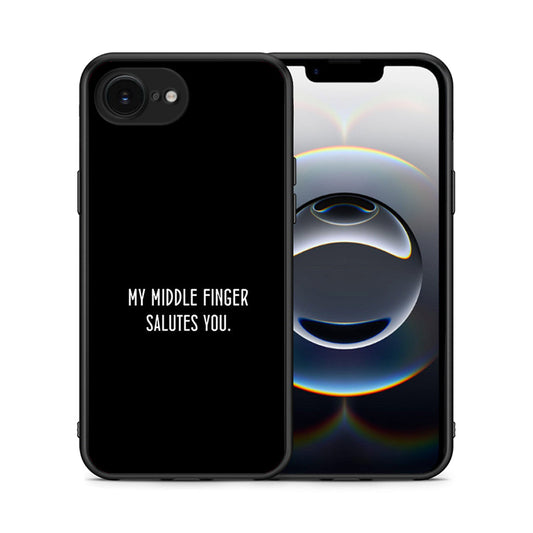 Θήκη iPhone 16e Salute από τη Smartfits με σχέδιο στο πίσω μέρος και μαύρο περίβλημα | iPhone 16e Salute case with colorful back and black bezels