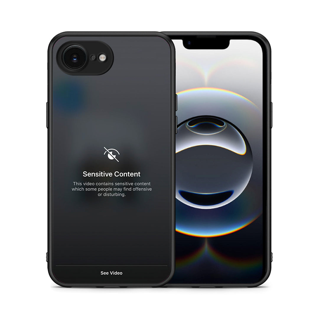 Θήκη iPhone 16e Sensitive Content από τη Smartfits με σχέδιο στο πίσω μέρος και μαύρο περίβλημα | iPhone 16e Sensitive Content case with colorful back and black bezels