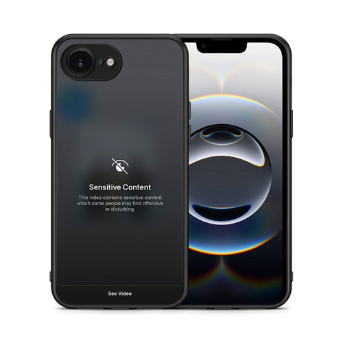 Θήκη iPhone 16e Sensitive Content από τη Smartfits με σχέδιο στο πίσω μέρος και μαύρο περίβλημα | iPhone 16e Sensitive Content case with colorful back and black bezels