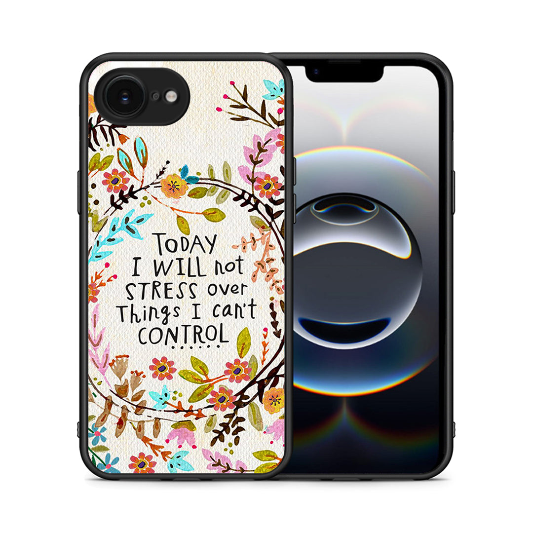 Θήκη iPhone 16e Stress Over από τη Smartfits με σχέδιο στο πίσω μέρος και μαύρο περίβλημα | iPhone 16e Stress Over case with colorful back and black bezels