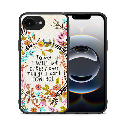 Θήκη iPhone 16e Stress Over από τη Smartfits με σχέδιο στο πίσω μέρος και μαύρο περίβλημα | iPhone 16e Stress Over case with colorful back and black bezels