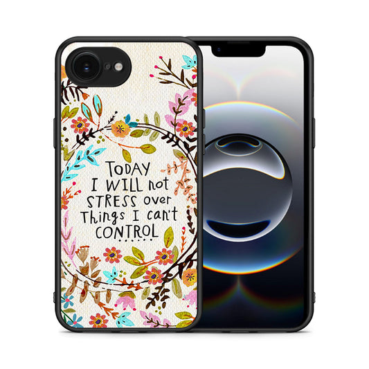 Θήκη iPhone 16e Stress Over από τη Smartfits με σχέδιο στο πίσω μέρος και μαύρο περίβλημα | iPhone 16e Stress Over case with colorful back and black bezels