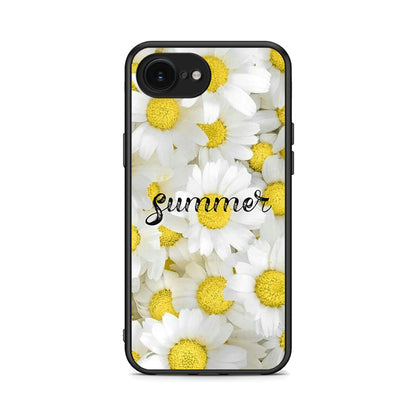 iPhone 16e Summer Daisies Θήκη από τη Smartfits με σχέδιο στο πίσω μέρος και μαύρο περίβλημα | Smartphone case with colorful back and black bezels by Smartfits