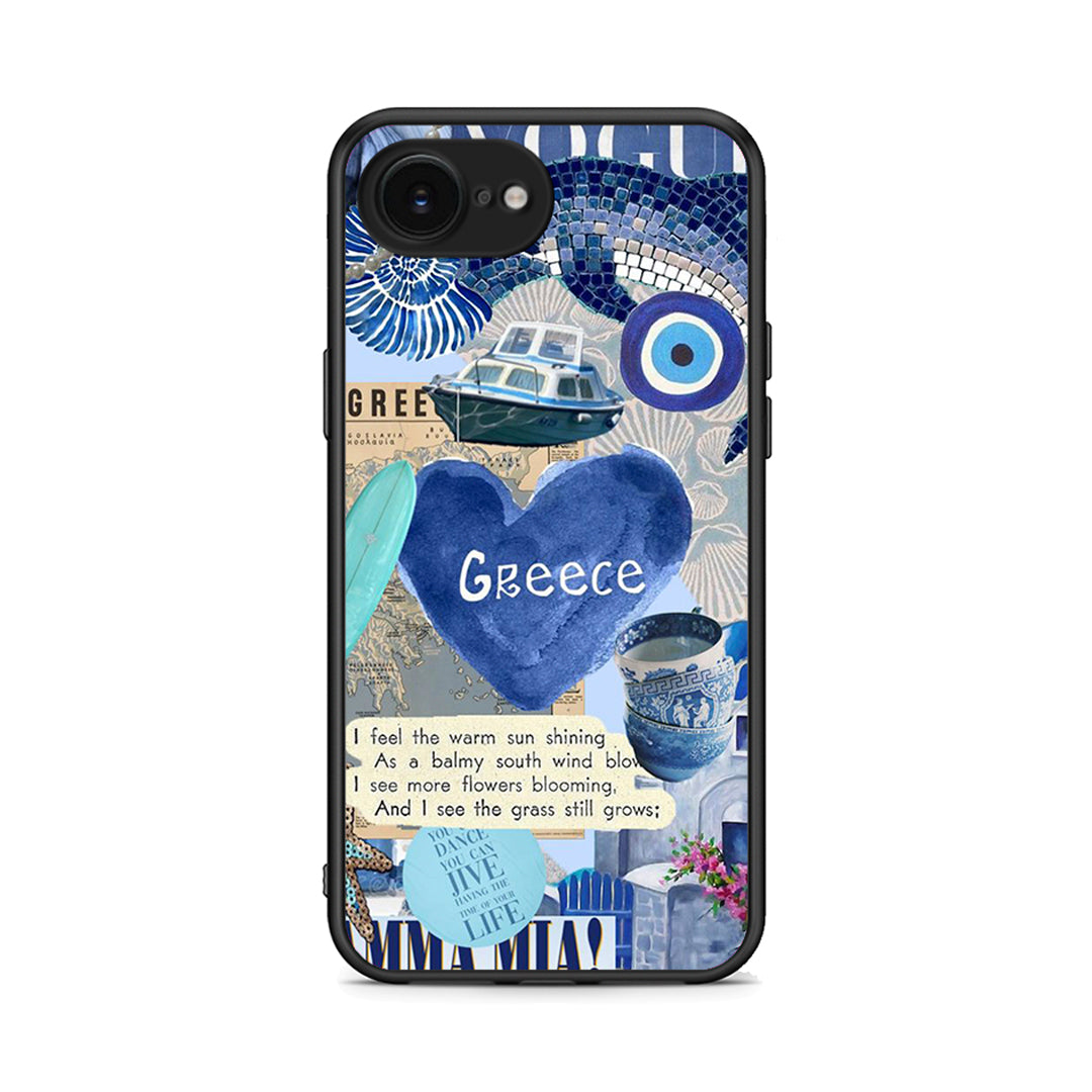 iPhone 16e Summer In Greece Θήκη από τη Smartfits με σχέδιο στο πίσω μέρος και μαύρο περίβλημα | Smartphone case with colorful back and black bezels by Smartfits