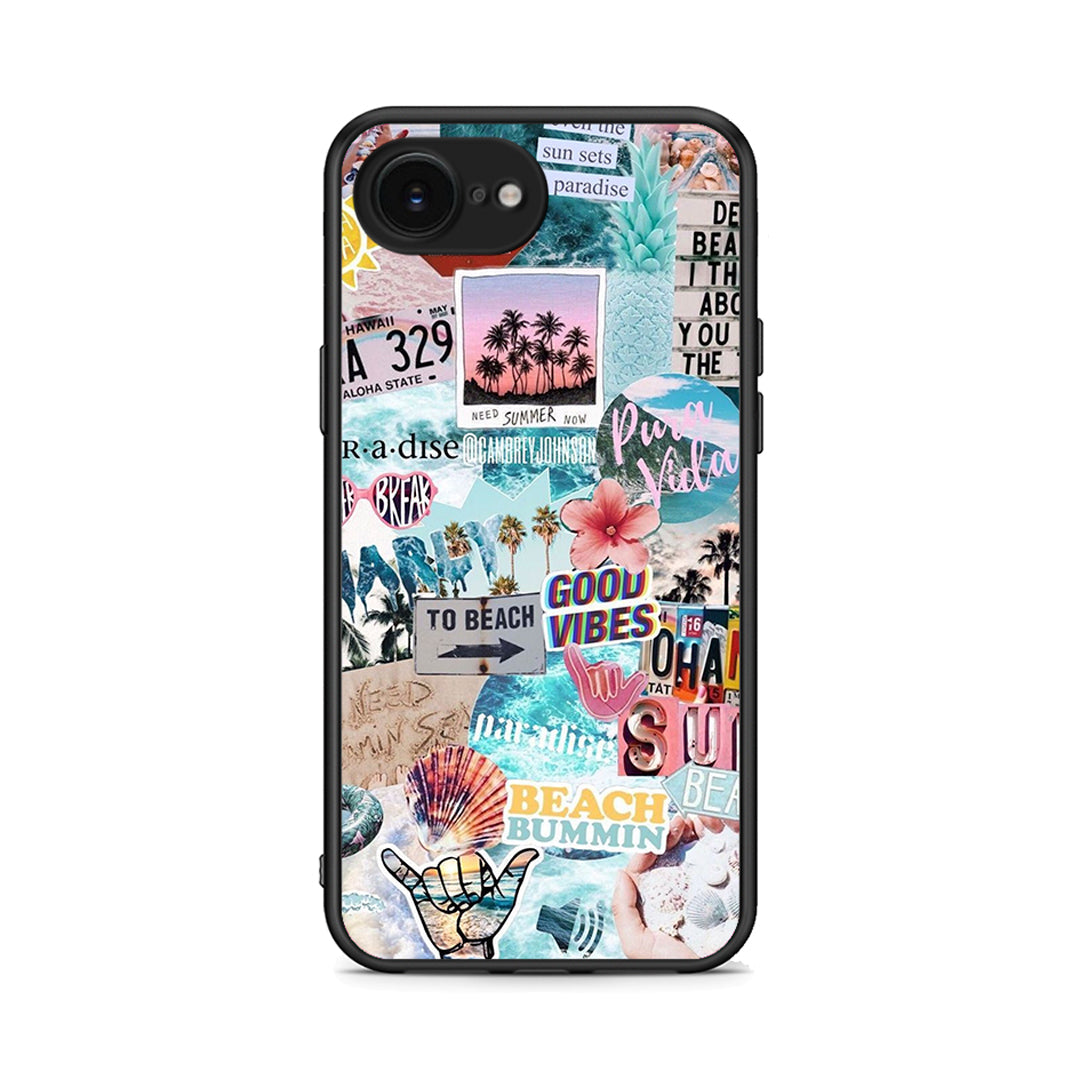 iPhone 16e Summer Vibes Θήκη από τη Smartfits με σχέδιο στο πίσω μέρος και μαύρο περίβλημα | Smartphone case with colorful back and black bezels by Smartfits
