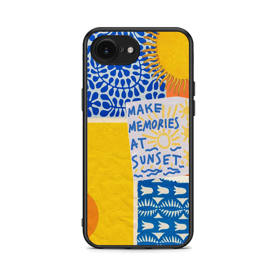 iPhone 16e Sunset Memories Θήκη από τη Smartfits με σχέδιο στο πίσω μέρος και μαύρο περίβλημα | Smartphone case with colorful back and black bezels by Smartfits