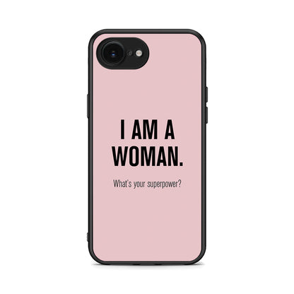 iPhone 16e Superpower Woman θήκη από τη Smartfits με σχέδιο στο πίσω μέρος και μαύρο περίβλημα | Smartphone case with colorful back and black bezels by Smartfits