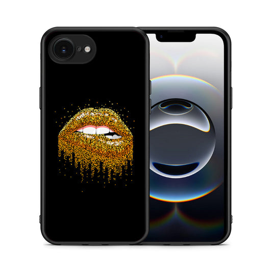 Θήκη iPhone 16e Golden Valentine από τη Smartfits με σχέδιο στο πίσω μέρος και μαύρο περίβλημα | iPhone 16e Golden Valentine case with colorful back and black bezels