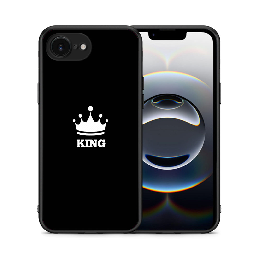Θήκη iPhone 16e King Valentine από τη Smartfits με σχέδιο στο πίσω μέρος και μαύρο περίβλημα | iPhone 16e King Valentine case with colorful back and black bezels