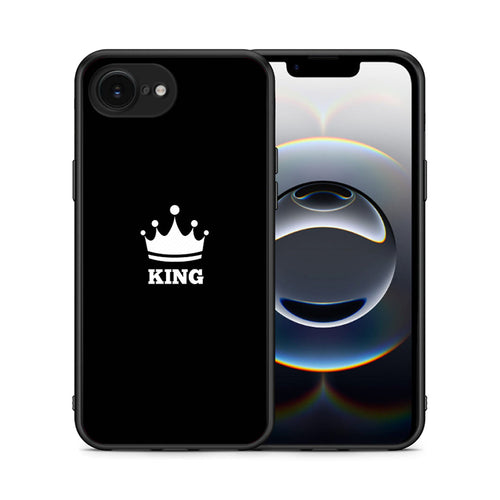 Θήκη iPhone 16e King Valentine από τη Smartfits με σχέδιο στο πίσω μέρος και μαύρο περίβλημα | iPhone 16e King Valentine case with colorful back and black bezels