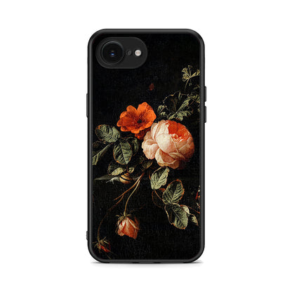 iPhone 16e Vintage Roses θήκη από τη Smartfits με σχέδιο στο πίσω μέρος και μαύρο περίβλημα | Smartphone case with colorful back and black bezels by Smartfits
