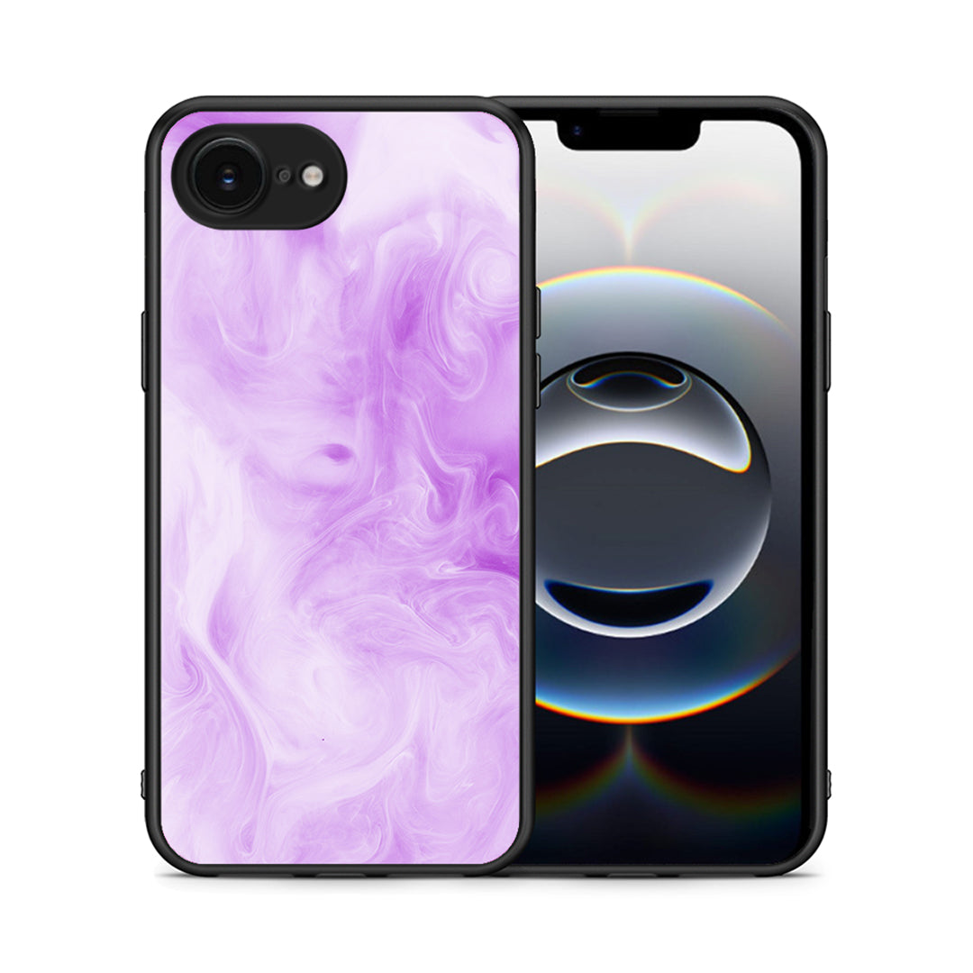 Θήκη iPhone 16e Lavender Watercolor από τη Smartfits με σχέδιο στο πίσω μέρος και μαύρο περίβλημα | iPhone 16e Lavender Watercolor case with colorful back and black bezels