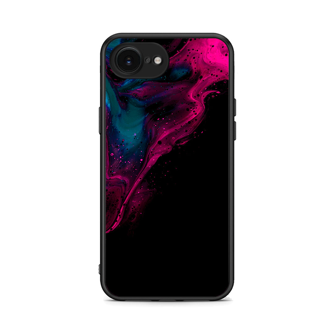 4 - iPhone 16e Pink Black Watercolor case, cover, bumper