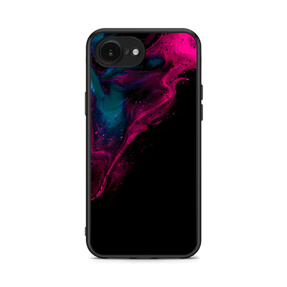 4 - iPhone 16e Pink Black Watercolor case, cover, bumper