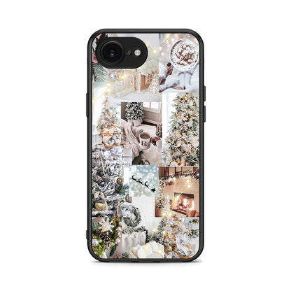 iPhone 16e White Christmas θήκη από τη Smartfits με σχέδιο στο πίσω μέρος και μαύρο περίβλημα | Smartphone case with colorful back and black bezels by Smartfits