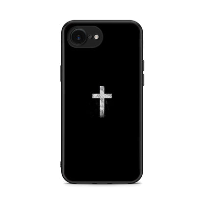 iPhone 16e White Cross θήκη από τη Smartfits με σχέδιο στο πίσω μέρος και μαύρο περίβλημα | Smartphone case with colorful back and black bezels by Smartfits