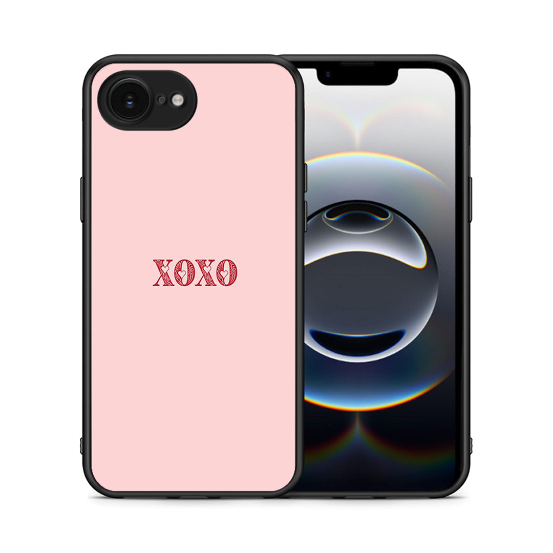 Θήκη iPhone 16e XOXO Love από τη Smartfits με σχέδιο στο πίσω μέρος και μαύρο περίβλημα | iPhone 16e XOXO Love case with colorful back and black bezels