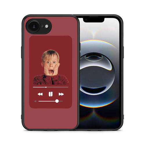 Θήκη iPhone 16e Xmas Alone Music από τη Smartfits με σχέδιο στο πίσω μέρος και μαύρο περίβλημα | iPhone 16e Xmas Alone Music case with colorful back and black bezels