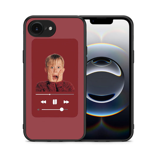 Θήκη iPhone 16e Xmas Alone Music από τη Smartfits με σχέδιο στο πίσω μέρος και μαύρο περίβλημα | iPhone 16e Xmas Alone Music case with colorful back and black bezels