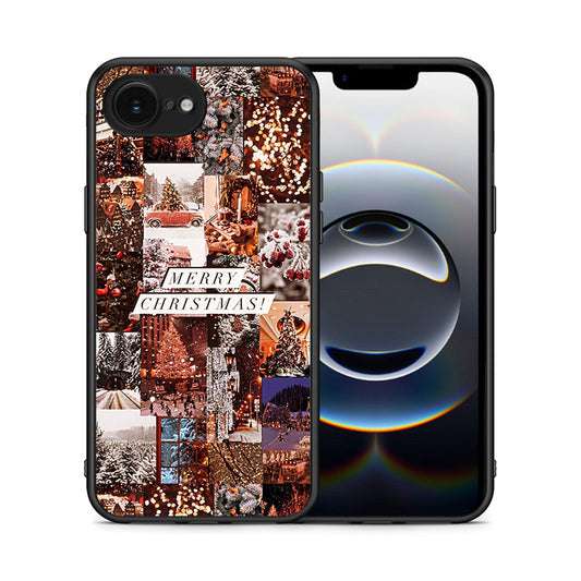 Θήκη iPhone 16e Xmas Collage από τη Smartfits με σχέδιο στο πίσω μέρος και μαύρο περίβλημα | iPhone 16e Xmas Collage case with colorful back and black bezels