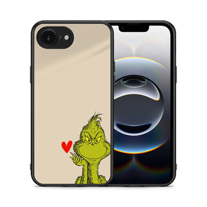 Θήκη iPhone 16e Xmas Grinch από τη Smartfits με σχέδιο στο πίσω μέρος και μαύρο περίβλημα | iPhone 16e Xmas Grinch case with colorful back and black bezels
