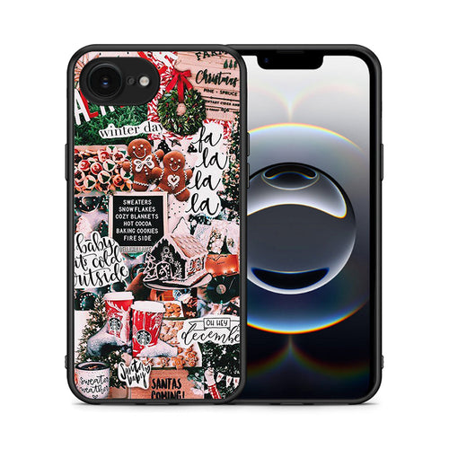 Θήκη iPhone 16e Xmas Habbits από τη Smartfits με σχέδιο στο πίσω μέρος και μαύρο περίβλημα | iPhone 16e Xmas Habbits case with colorful back and black bezels