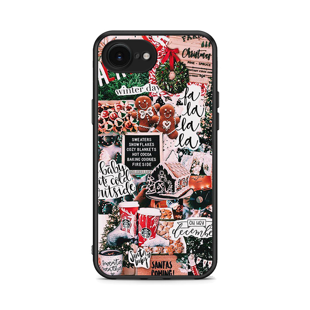 iPhone 16e Xmas Habbits θήκη από τη Smartfits με σχέδιο στο πίσω μέρος και μαύρο περίβλημα | Smartphone case with colorful back and black bezels by Smartfits