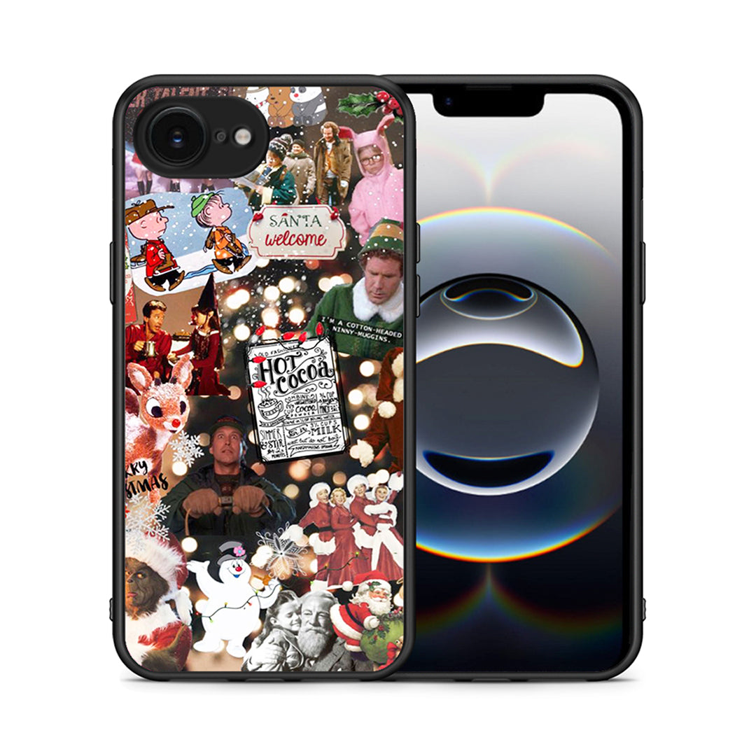 Θήκη iPhone 16e Xmas Movies από τη Smartfits με σχέδιο στο πίσω μέρος και μαύρο περίβλημα | iPhone 16e Xmas Movies case with colorful back and black bezels