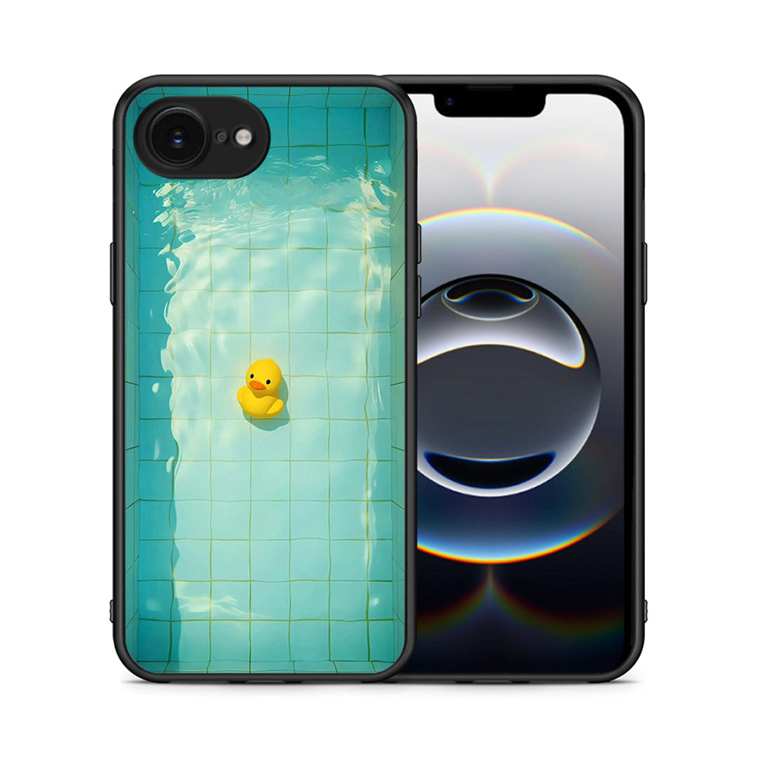 Θήκη iPhone 16e Yellow Duck από τη Smartfits με σχέδιο στο πίσω μέρος και μαύρο περίβλημα | iPhone 16e Yellow Duck case with colorful back and black bezels