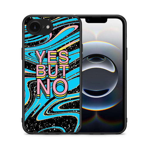 Θήκη iPhone 16e Yes But No από τη Smartfits με σχέδιο στο πίσω μέρος και μαύρο περίβλημα | iPhone 16e Yes But No case with colorful back and black bezels