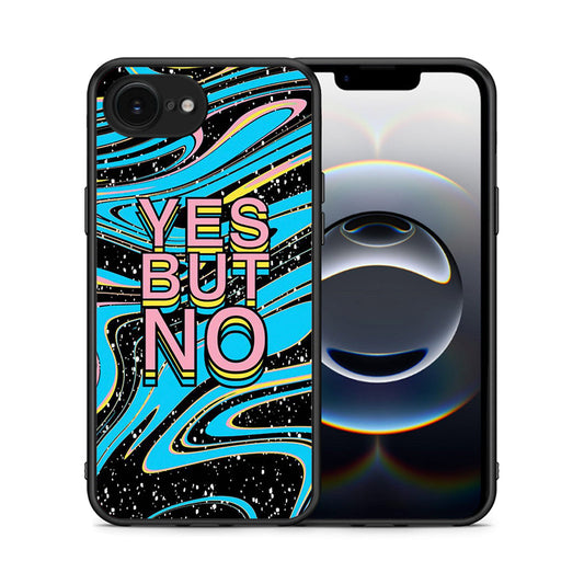 Θήκη iPhone 16e Yes But No από τη Smartfits με σχέδιο στο πίσω μέρος και μαύρο περίβλημα | iPhone 16e Yes But No case with colorful back and black bezels