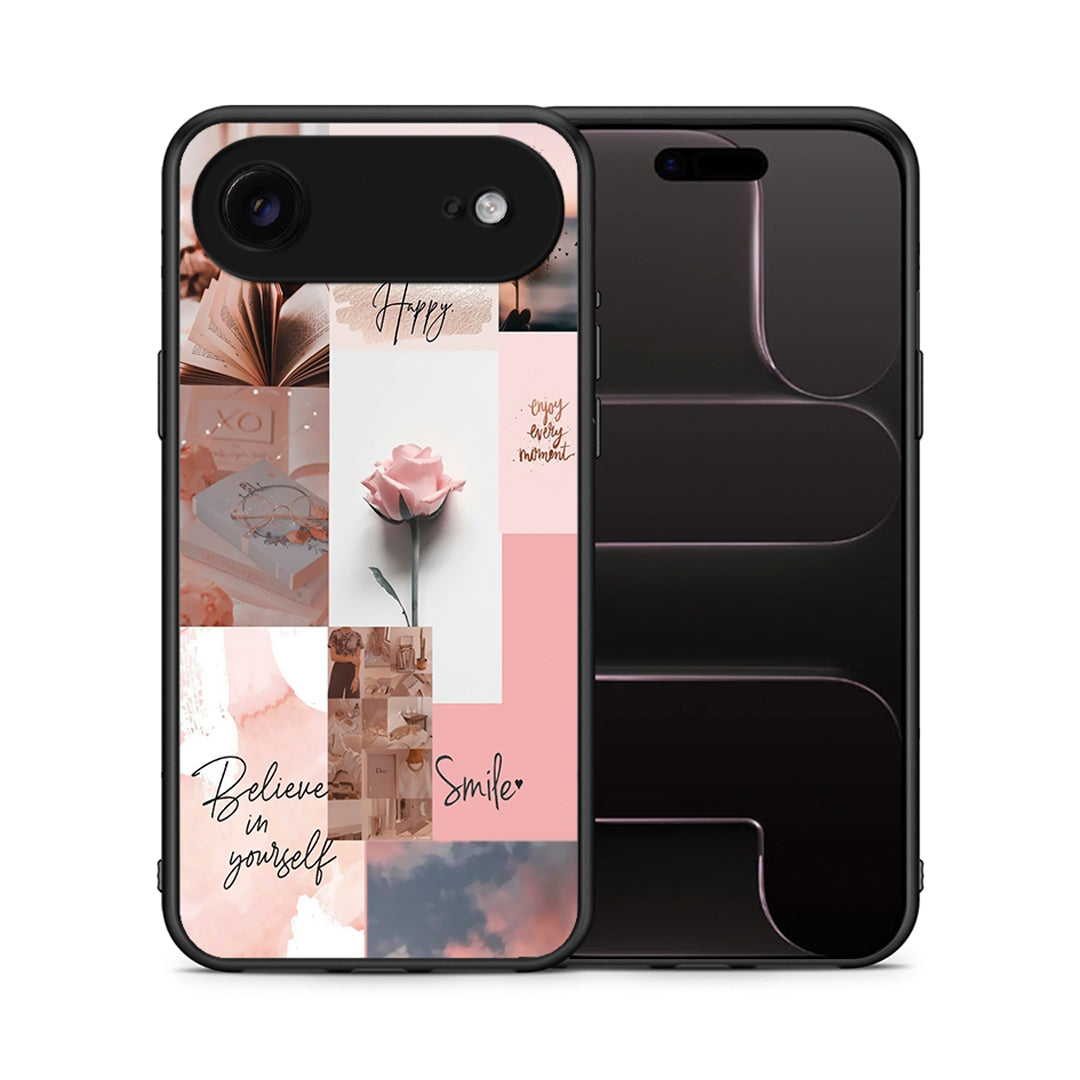 Θήκη iPhone 17 Air Aesthetic Collage από τη Smartfits με σχέδιο στο πίσω μέρος και μαύρο περίβλημα | iPhone 17 Air Aesthetic Collage case with colorful back and black bezels