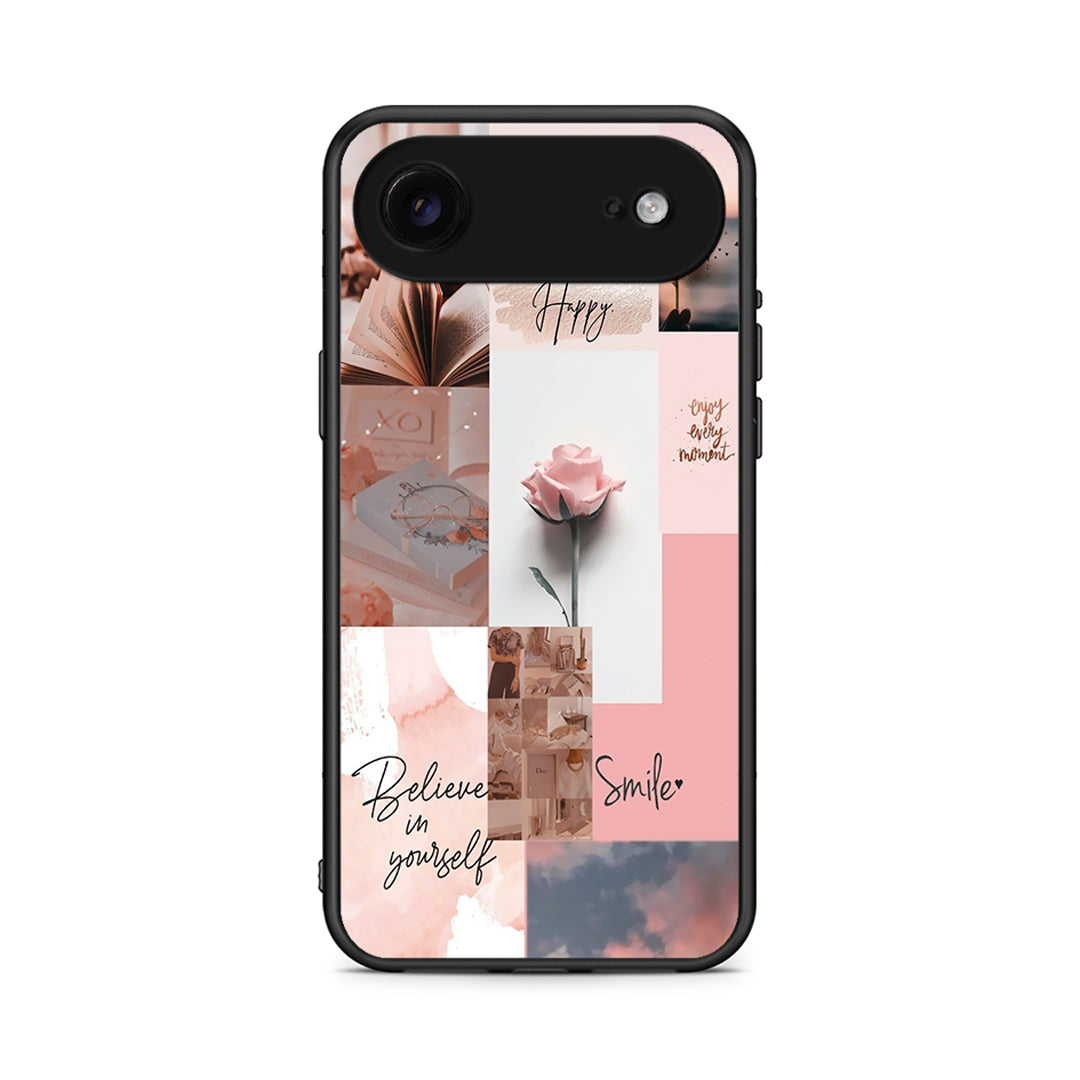 iPhone 17 Air Aesthetic Collage θήκη από τη Smartfits με σχέδιο στο πίσω μέρος και μαύρο περίβλημα | Smartphone case with colorful back and black bezels by Smartfits