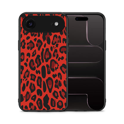 Θήκη iPhone 17 Air Red Leopard Animal από τη Smartfits με σχέδιο στο πίσω μέρος και μαύρο περίβλημα | iPhone 17 Air Red Leopard Animal case with colorful back and black bezels