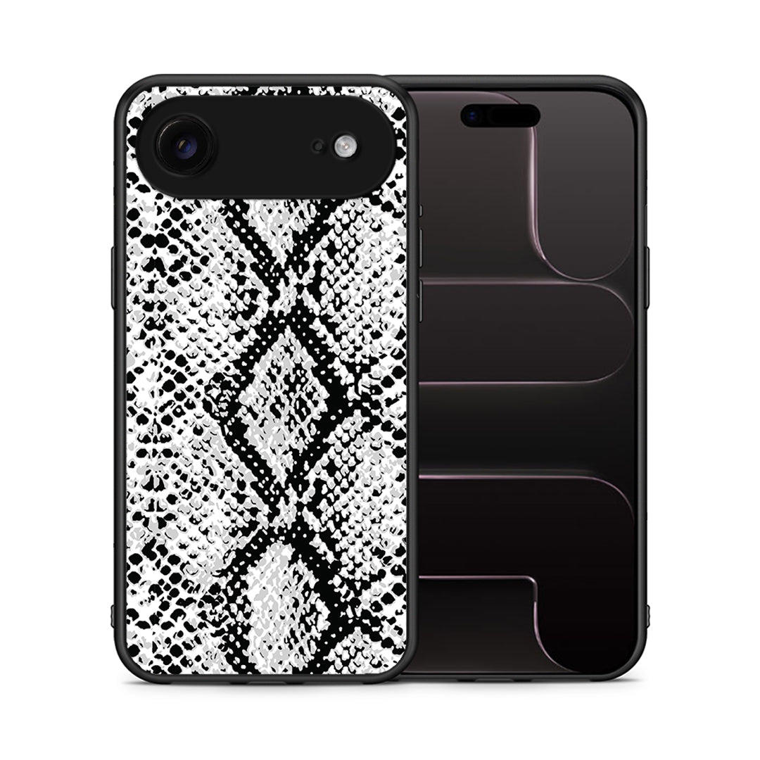 Θήκη iPhone 17 Air White Snake Animal από τη Smartfits με σχέδιο στο πίσω μέρος και μαύρο περίβλημα | iPhone 17 Air White Snake Animal case with colorful back and black bezels