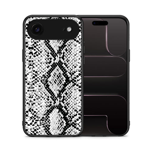 Θήκη iPhone 17 Air White Snake Animal από τη Smartfits με σχέδιο στο πίσω μέρος και μαύρο περίβλημα | iPhone 17 Air White Snake Animal case with colorful back and black bezels