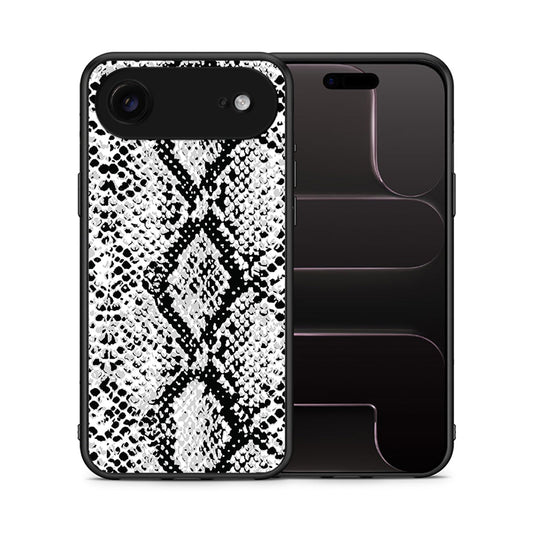 Θήκη iPhone 17 Air White Snake Animal από τη Smartfits με σχέδιο στο πίσω μέρος και μαύρο περίβλημα | iPhone 17 Air White Snake Animal case with colorful back and black bezels