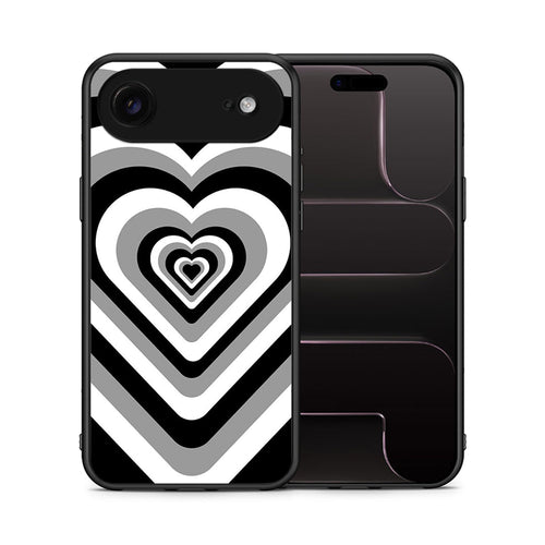 Θήκη iPhone 17 Air Black Hearts από τη Smartfits με σχέδιο στο πίσω μέρος και μαύρο περίβλημα | iPhone 17 Air Black Hearts case with colorful back and black bezels