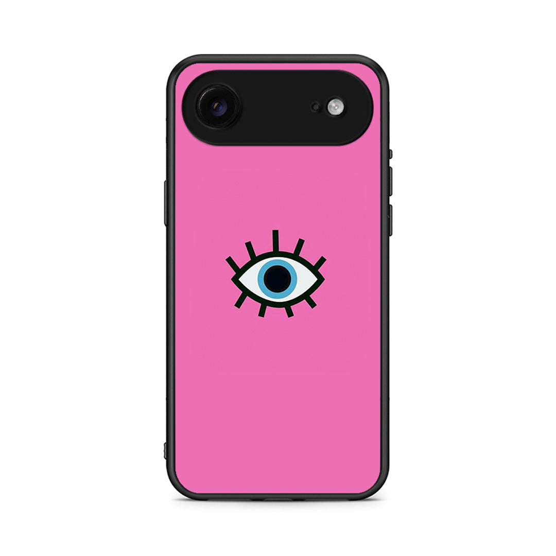iPhone 17 Air Blue Eye Pink θήκη από τη Smartfits με σχέδιο στο πίσω μέρος και μαύρο περίβλημα | Smartphone case with colorful back and black bezels by Smartfits