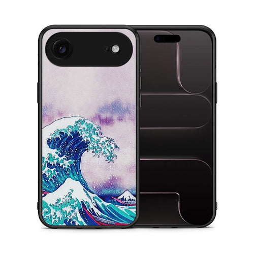 Θήκη iPhone 17 Air Blue Waves από τη Smartfits με σχέδιο στο πίσω μέρος και μαύρο περίβλημα | iPhone 17 Air Blue Waves case with colorful back and black bezels