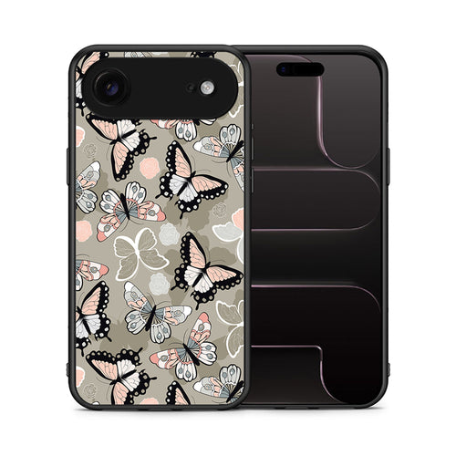 Θήκη iPhone 17 Air Butterflies Boho από τη Smartfits με σχέδιο στο πίσω μέρος και μαύρο περίβλημα | iPhone 17 Air Butterflies Boho case with colorful back and black bezels