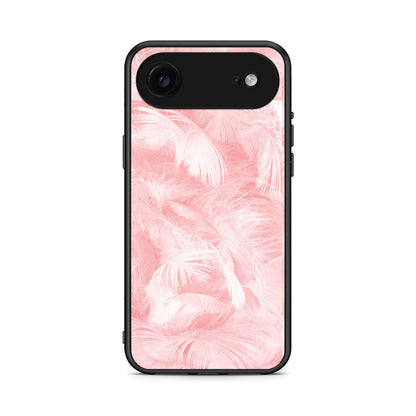 33 - iPhone 17 Air Pink Feather Boho case, cover, bumper