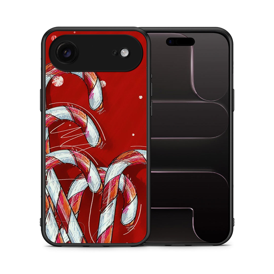 Θήκη iPhone 17 Air Candy Cane από τη Smartfits με σχέδιο στο πίσω μέρος και μαύρο περίβλημα | iPhone 17 Air Candy Cane case with colorful back and black bezels
