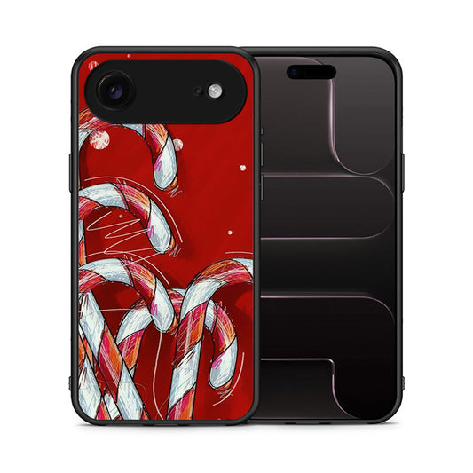 Θήκη iPhone 17 Air Candy Cane από τη Smartfits με σχέδιο στο πίσω μέρος και μαύρο περίβλημα | iPhone 17 Air Candy Cane case with colorful back and black bezels