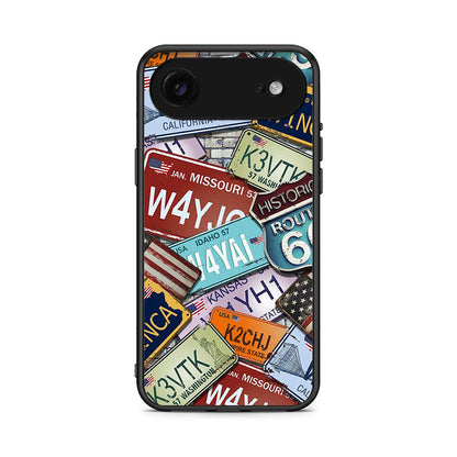 iPhone 17 Air Car Plates θήκη από τη Smartfits με σχέδιο στο πίσω μέρος και μαύρο περίβλημα | Smartphone case with colorful back and black bezels by Smartfits