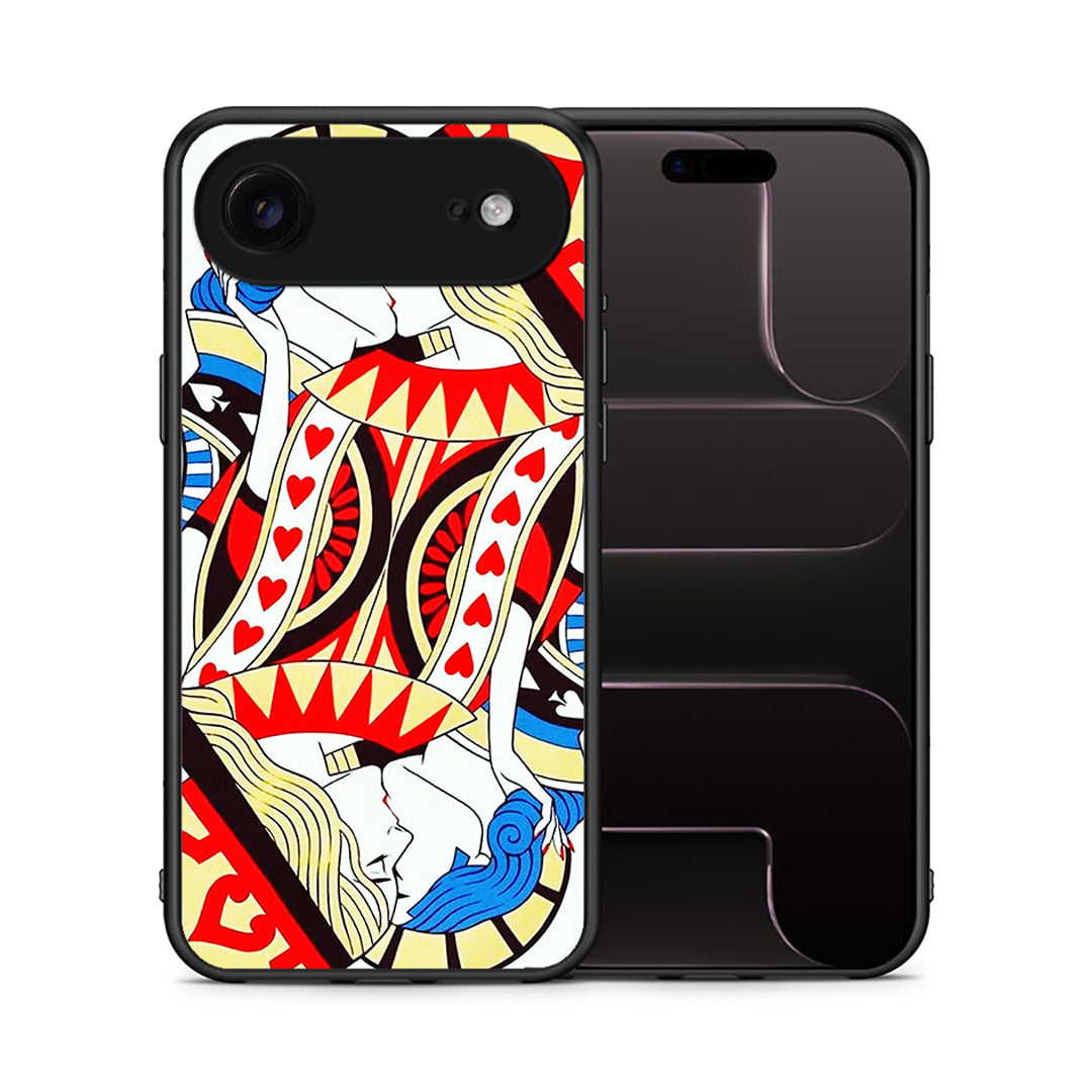 Θήκη iPhone 17 Air Card Love από τη Smartfits με σχέδιο στο πίσω μέρος και μαύρο περίβλημα | iPhone 17 Air Card Love case with colorful back and black bezels