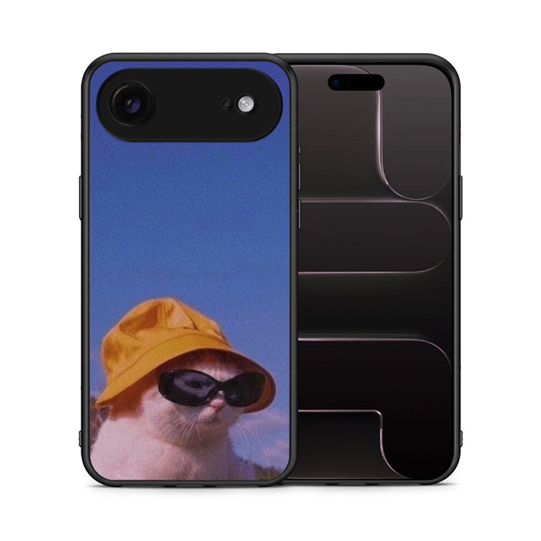 Θήκη iPhone 17 Air Cat Diva από τη Smartfits με σχέδιο στο πίσω μέρος και μαύρο περίβλημα | iPhone 17 Air Cat Diva case with colorful back and black bezels
