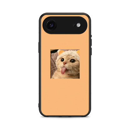 iPhone 17 Air Cat Tongue θήκη από τη Smartfits με σχέδιο στο πίσω μέρος και μαύρο περίβλημα | Smartphone case with colorful back and black bezels by Smartfits