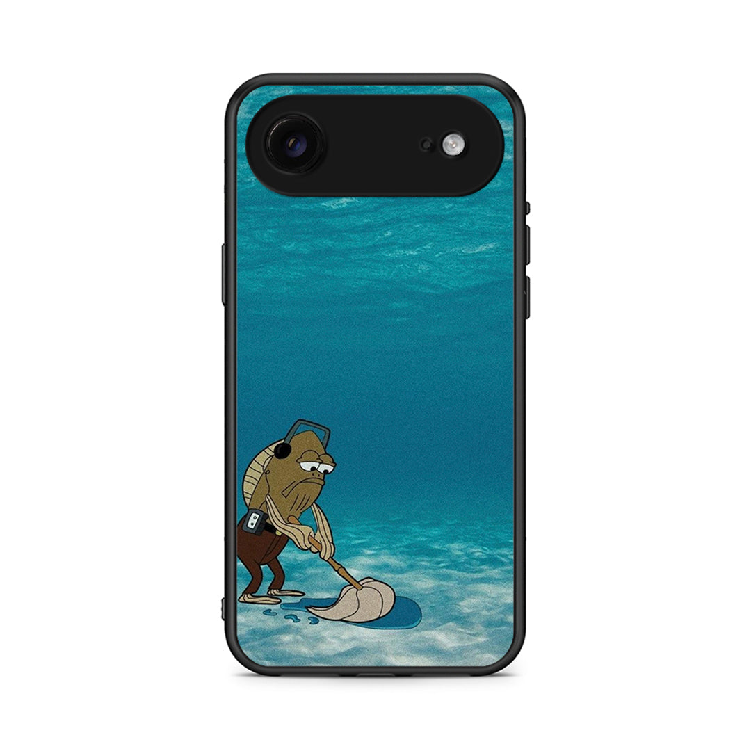 iPhone 17 Air Clean The Ocean Θήκη από τη Smartfits με σχέδιο στο πίσω μέρος και μαύρο περίβλημα | Smartphone case with colorful back and black bezels by Smartfits